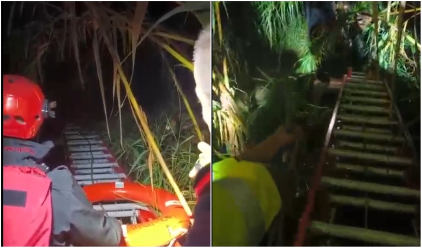 חילוץ מטיילים שנתקעו בירקון, צילום כבאות והצלה